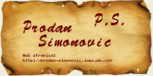 Prodan Simonović vizit kartica
